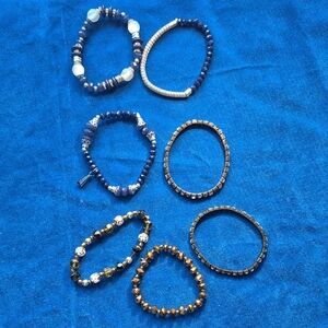 Seven Beaded Stretch Bracelets